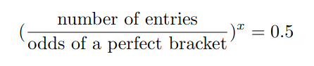 Equation for calculating when we could see a perfect bracket
